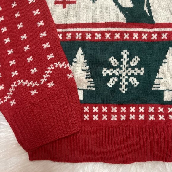 Bob Ross Ugly Christmas Sweater Adult MEDIUM M Painting Holiday Trees Afro NEW - Picture 6 of 12